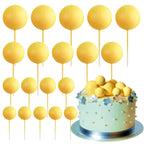 ASTARON 20-Pack Yellow Ball Cake Toppers – Ready-to-Use Mini Balloons for Cakes