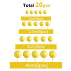 ASTARON 20-Pack Yellow Ball Cake Toppers – Ready-to-Use Mini Balloons for Cakes