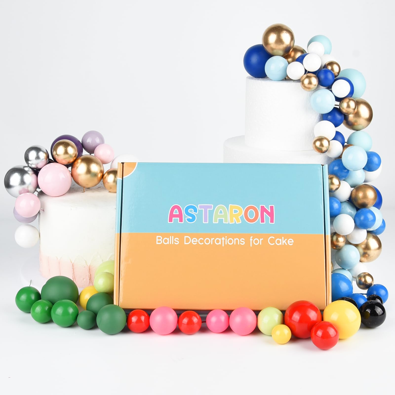 ASTARON 20-Pack Yellow Ball Cake Toppers – Ready-to-Use Mini Balloons for Cakes