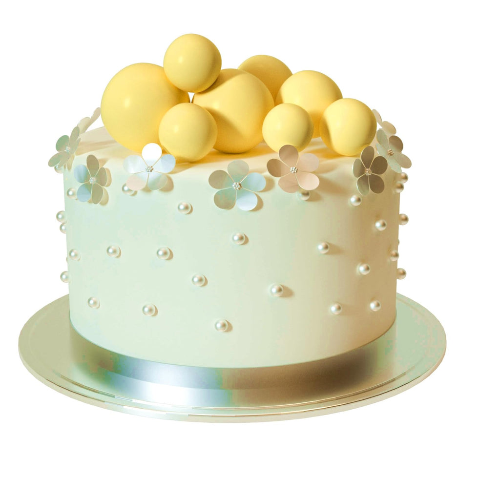 ASTARON 20-Pack Yellow Ball Cake Toppers – Ready-to-Use Mini Balloons for Cakes