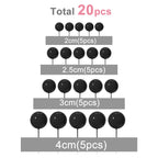 ASTARON 20 Pcs Ball Cake Toppers – Black Mini Ball Decorations for Cakes & Desserts