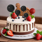 ASTARON 20 Pcs Ball Cake Toppers – Black Mini Ball Decorations for Cakes & Desserts