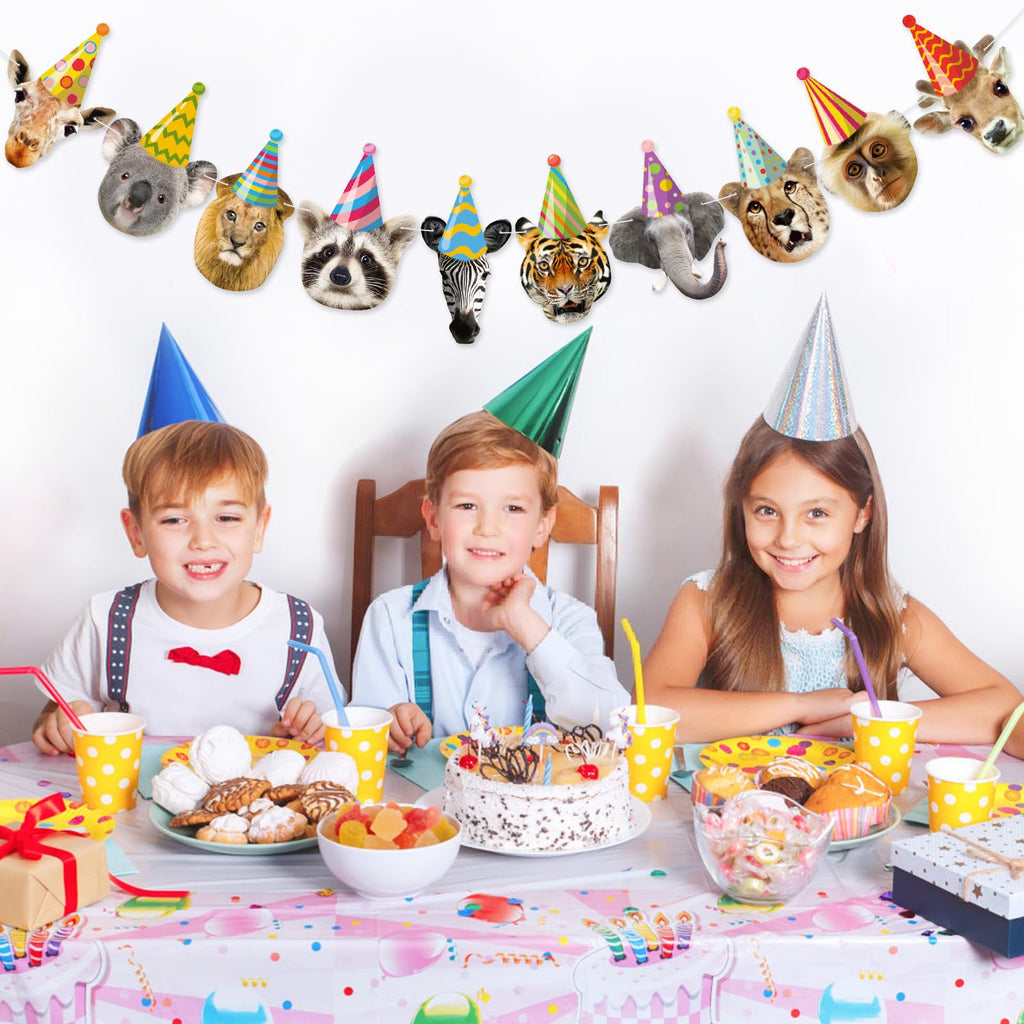 Atiloy Safari Animals Birthday Banner | Jungle Party Decor for Kids