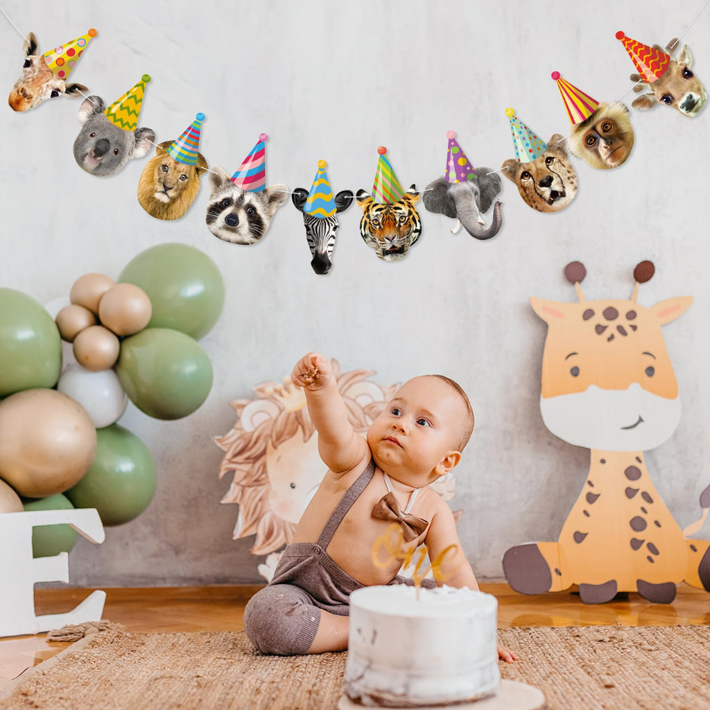 Atiloy Safari Animals Birthday Banner | Jungle Party Decor for Kids