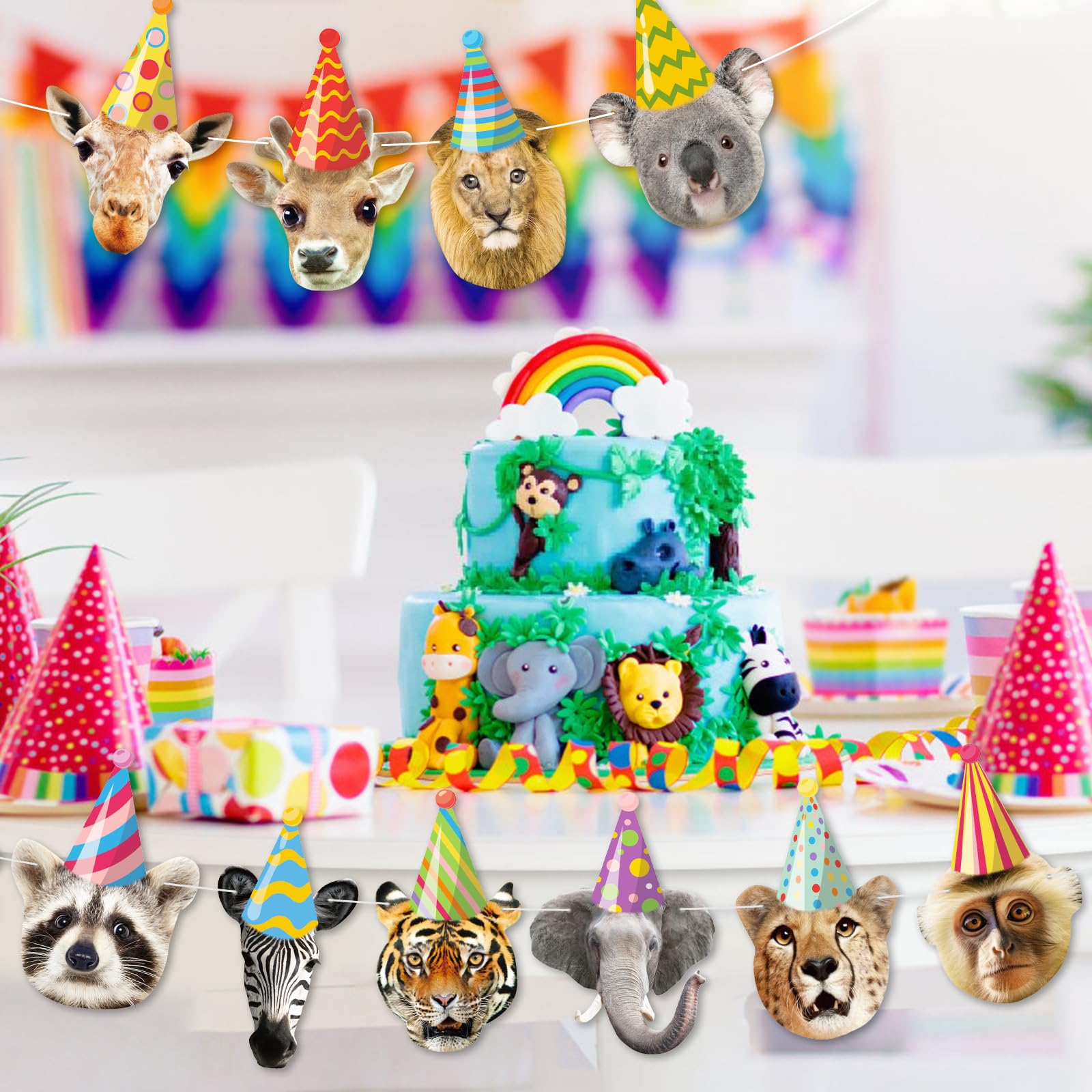 Atiloy Safari Animals Birthday Banner | Jungle Party Decor for Kids