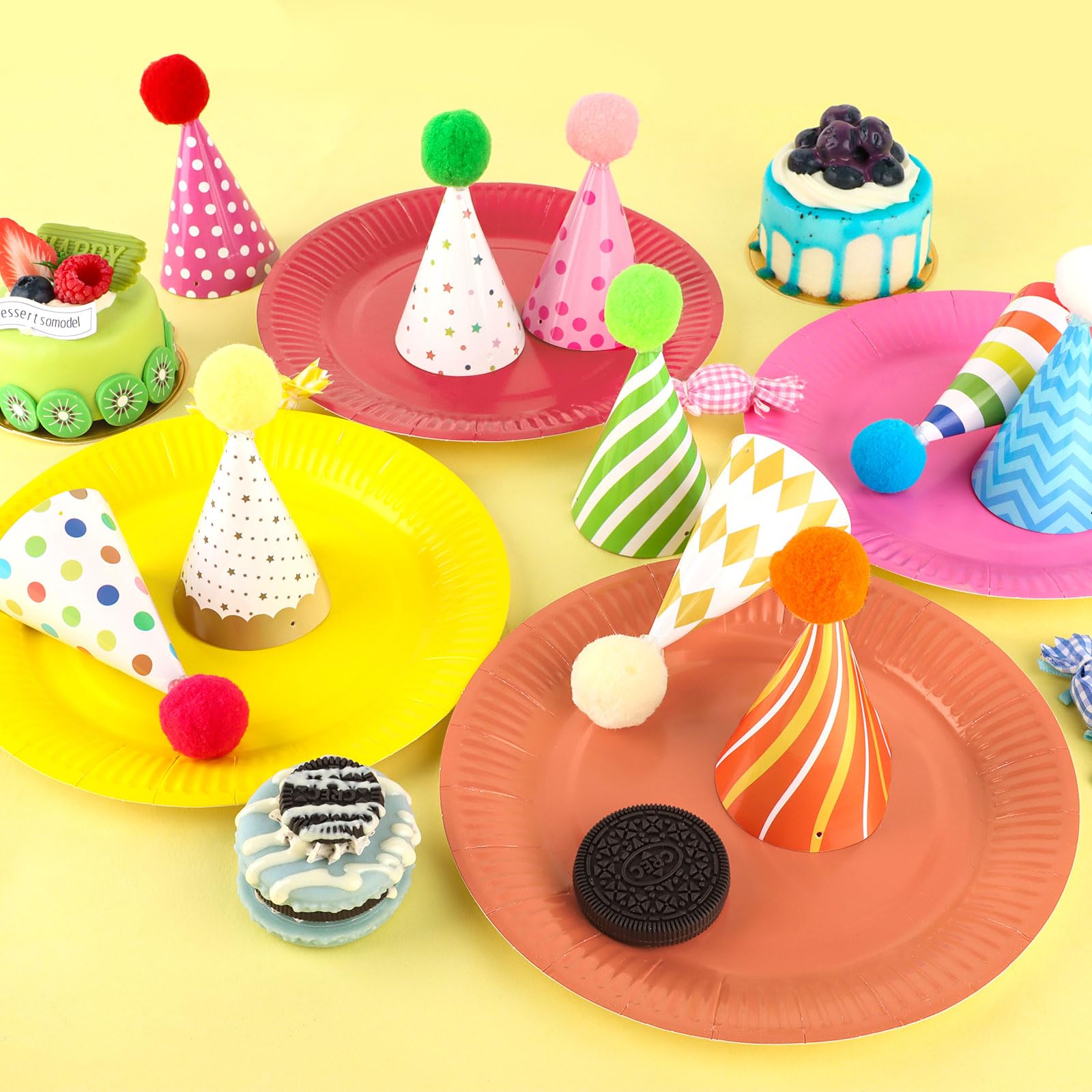 Atiloy 10-Pcs Colorful Mini Party Hats for Stuffed Animals, Pets & Baby