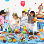 Atonofun Frozen Birthday Party Supplies — Snowflake Plates & Napkins, Cups & Forks for 24