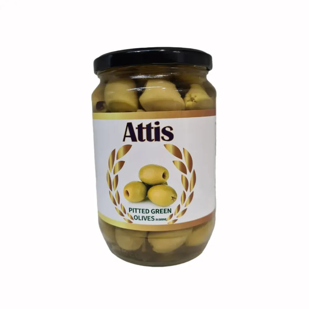 Attis Premium Mediterranean Pitted Green Olives Jar 720ml