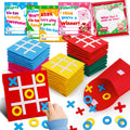 AugToy 24-Pack Valentines Tic Tac Toe Cards for Kids – Classroom Party Favors