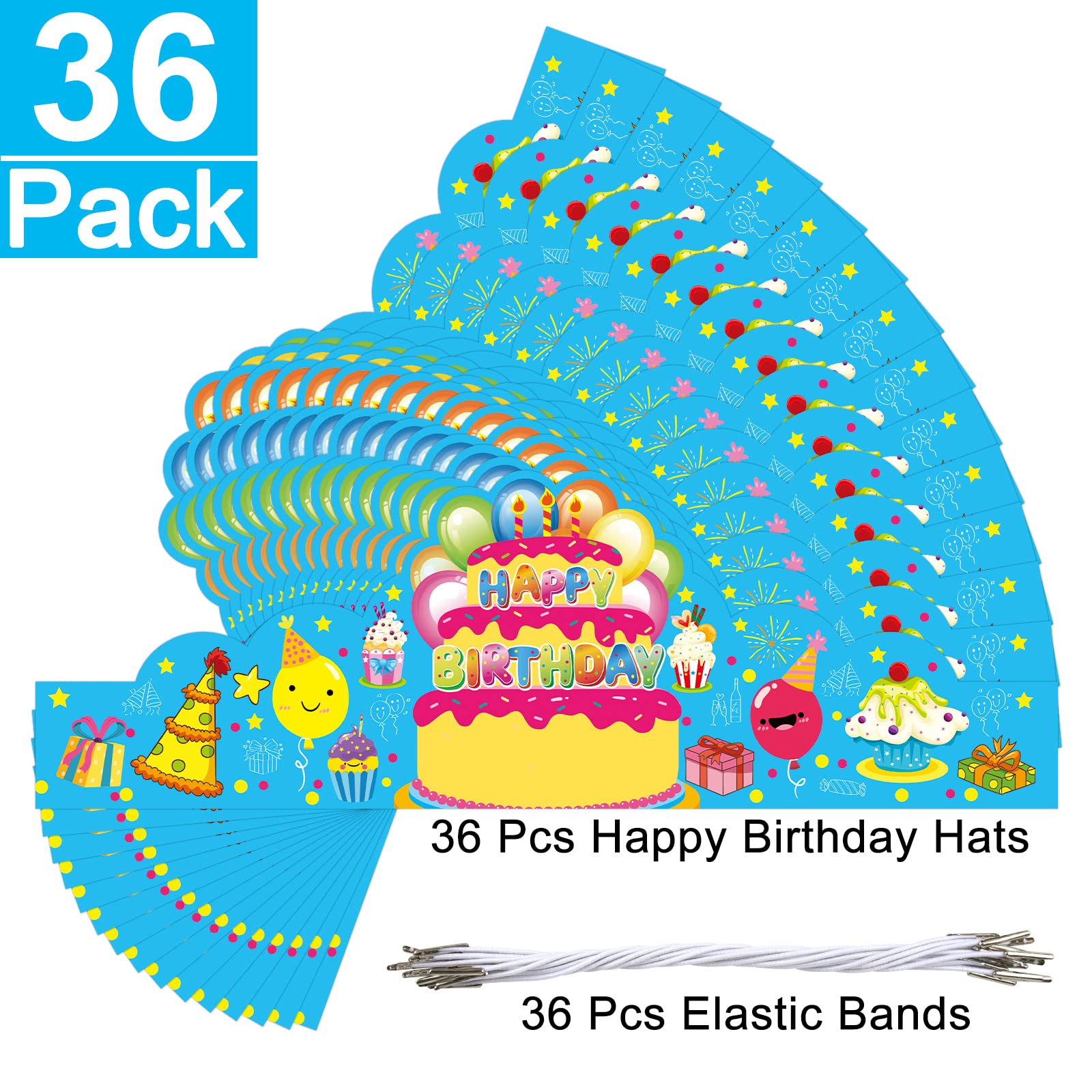 AUGTHEEP 36-Kid Birthday Crowns Pack – Colorful Classroom Party Hats