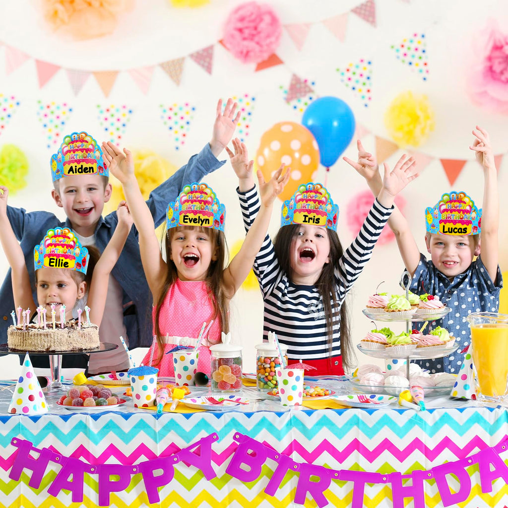 AUGTHEEP 36-Kid Birthday Crowns Pack – Colorful Classroom Party Hats