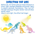 AugToy 48Pcs Glow-in-Dark Mini Dinosaurs - Party Favors, Cupcake Toppers & Classroom Prizes
