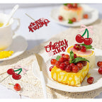 Aukolass 24 Pack Cherry Glitter Cupcake Toppers – Baby Shower & Bridal Decor