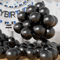 AULE Black Metallic Balloons 12-inch, 50 Pcs – Chrome Latex Party Decor
