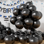 AULE Black Metallic Balloons 12-inch, 50 Pcs – Chrome Latex Party Decor