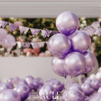 AULE Metallic Light Purple Latex Balloons — 50 Pcs, 12-Inch Chrome Lavender for Party Decor