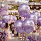 AULE Metallic Light Purple Latex Balloons — 50 Pcs, 12-Inch Chrome Lavender for Party Decor