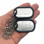 Authentic Personalised PAIR US Military Embossed Stainless Steel Dog Tags Set - 1975 To Present Day