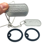 Authentic Personalised PAIR US Military Embossed Stainless Steel Dog Tags Set - 1975 To Present Day