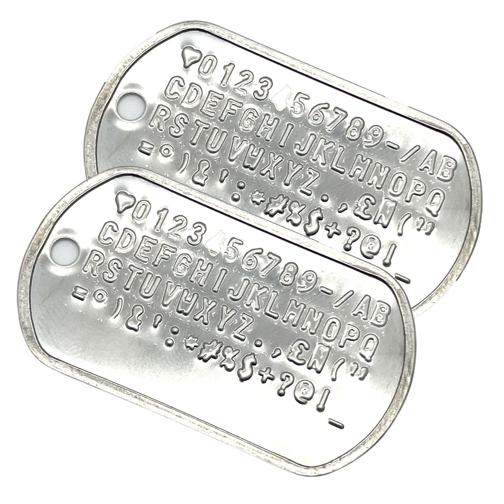 Authentic Personalised PAIR US Military Embossed Stainless Steel Dog Tags Set - 1975 To Present Day