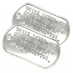 Authentic Personalised PAIR US Military Embossed Stainless Steel Dog Tags Set - 1975 To Present Day
