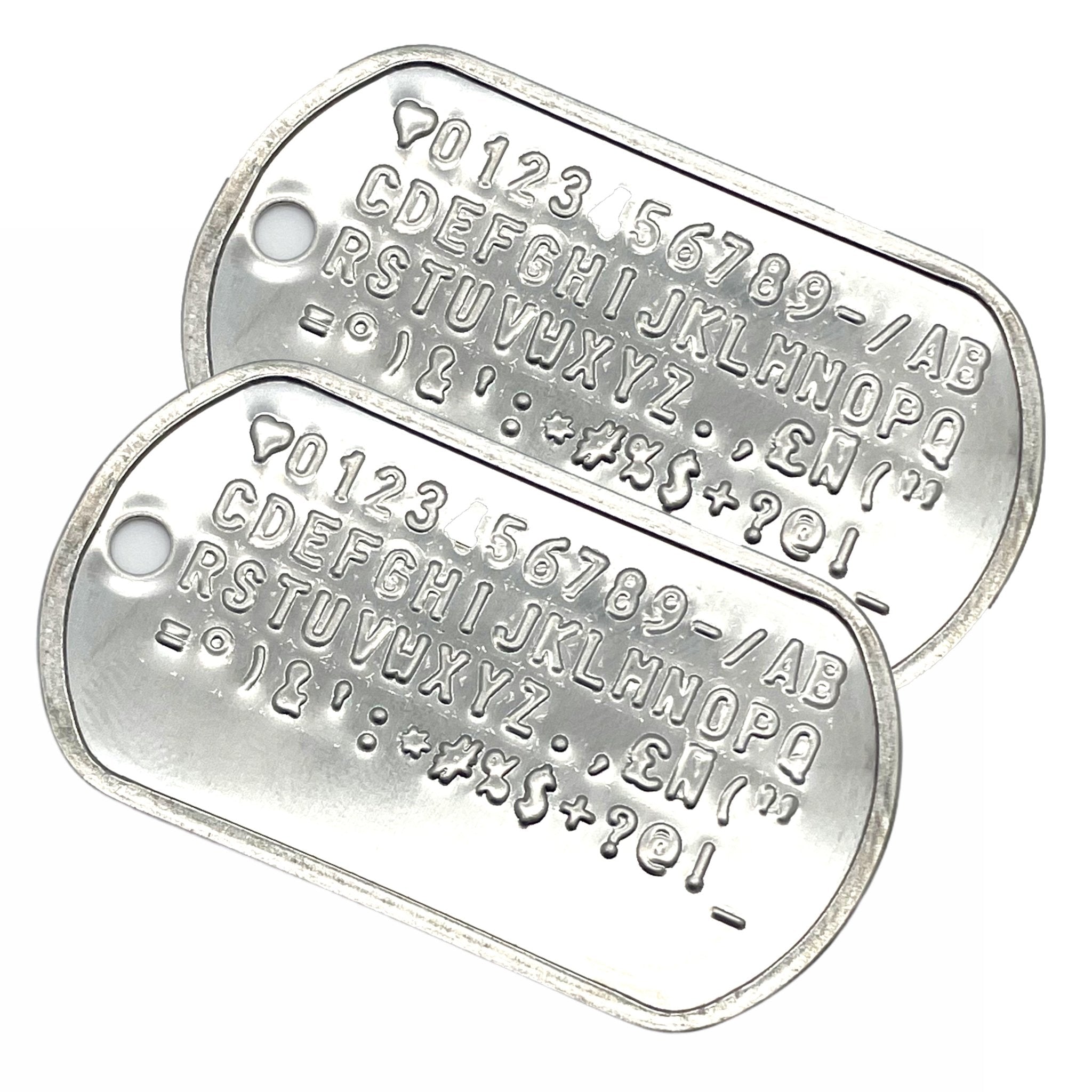 Authentic Personalised PAIR US Military Embossed Stainless Steel Dog Tags Set - 1975 To Present Day