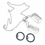 Authentic Personalised PAIR US Military Embossed Stainless Steel Dog Tags Set - 1975 To Present Day