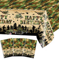 Avezano 3-Pack Camo Birthday Tablecloths | 108x54 in Military Theme Party Decor