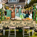 Avezano 3-Pack Camo Birthday Tablecloths | 108x54 in Military Theme Party Decor