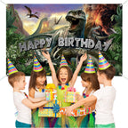 Avezano Dinosaur Birthday Backdrop – Jurassic Jungle Photo Banner 70.8 x 43.3 in | Kids Party Decor