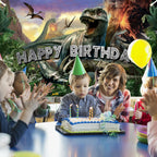 Avezano Dinosaur Birthday Backdrop – Jurassic Jungle Photo Banner 70.8 x 43.3 in | Kids Party Decor