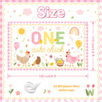 Avezano One Cute Chick Banner – 6x3.6ft Farm Birthday Backdrop