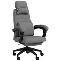 Vinsetto Linen-Look Office Chair, with 160\'c2\'b0 Reclining Back and Footrest - Grey