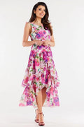 awama chiffon daydress with elastic lining, decorated at the bottom with two ruffles,