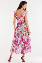 awama chiffon daydress with elastic lining, decorated at the bottom with two ruffles,