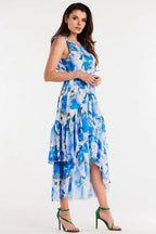 awama chiffon daydress with elastic lining, decorated at the bottom with two ruffles,