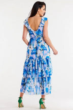 awama chiffon daydress with elastic lining, decorated at the bottom with two ruffles,