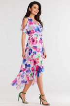 awama chiffon daydress with elastic lining, envelope, asymmetrical