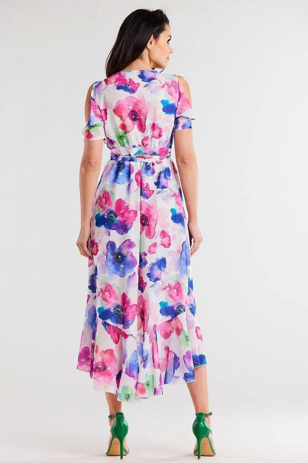 awama chiffon daydress with elastic lining, envelope, asymmetrical