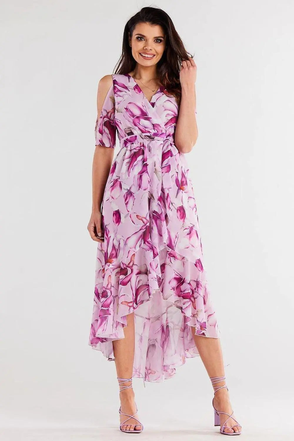 awama chiffon daydress with elastic lining, envelope, asymmetrical