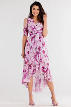 awama chiffon daydress with elastic lining, envelope, asymmetrical