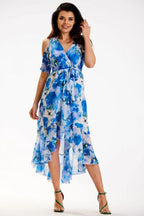 awama chiffon daydress with elastic lining, envelope, asymmetrical