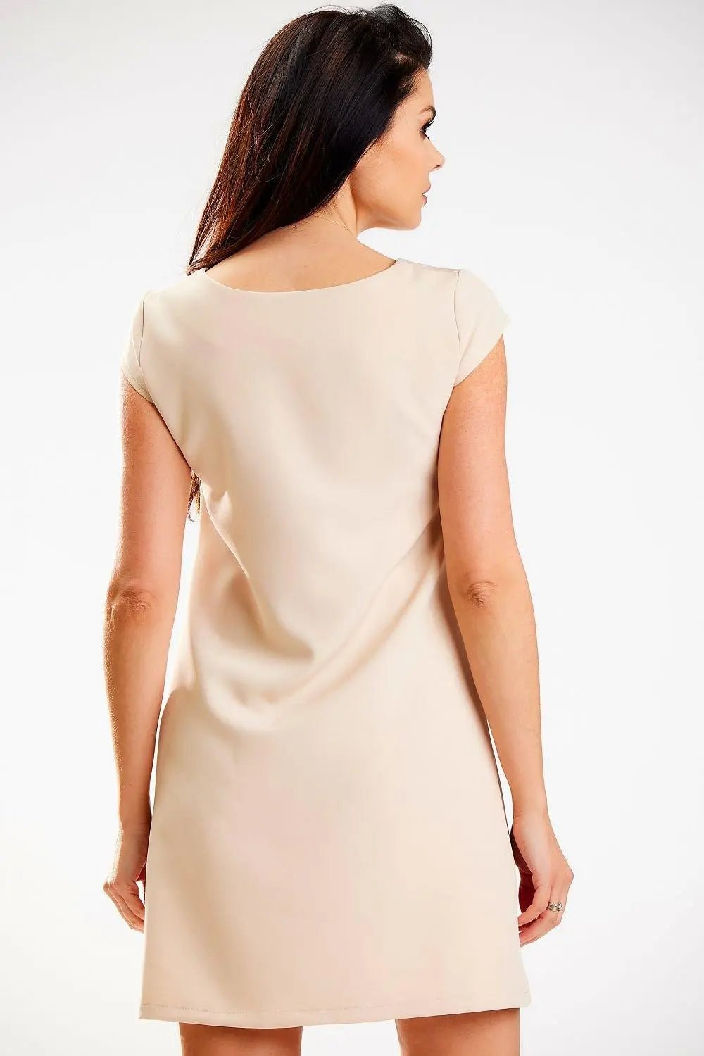 Awama short sleeves elegant mini dress