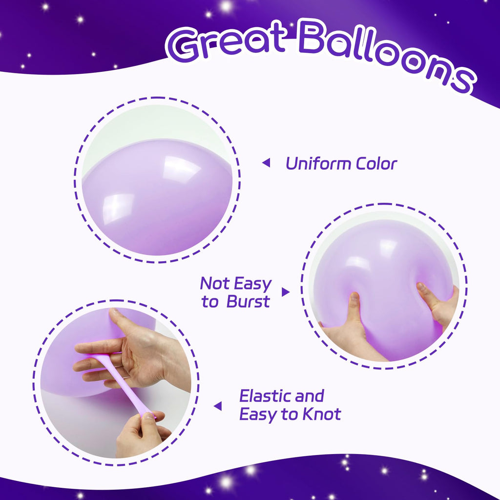 awenztech 60pcs Purple & Gold Balloons – 12in Latex Confetti & Metallic Decor Set