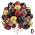 Awenztech 60pcs 12in Black Burgundy and Gold Confetti Balloons – Maroon Party Decor