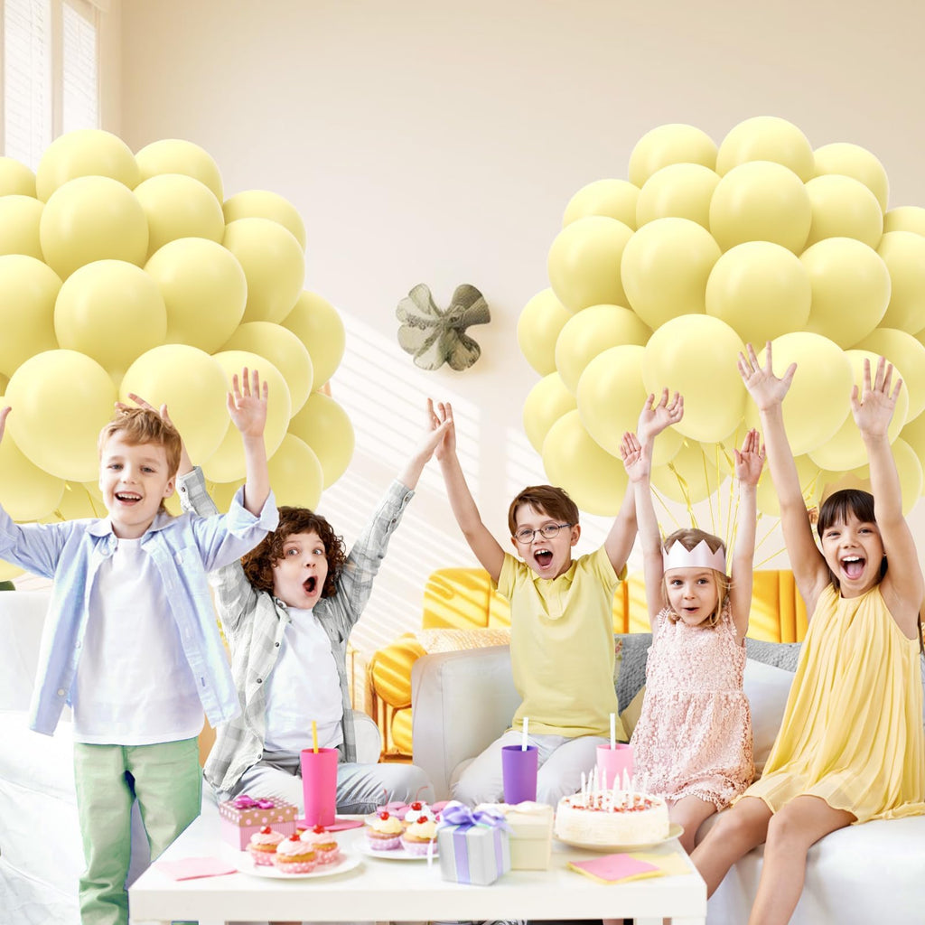 awenztech Pastel Yellow Balloons 12in – 50ct Light Yellow Latex Balloons for Baby Showers, Gender Reveals & Party Decor