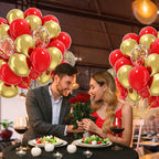awenztech 60pcs Red and Gold Balloons – Confetti, 12in Party Decorations for Valentine’s Day, Weddings, and Birthdays
