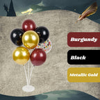 Awenztech 60pcs 12in Black Burgundy and Gold Confetti Balloons – Maroon Party Decor