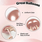 Awenztech 60pcs Rose Gold & Black Balloons Set with Confetti – 12in Party Decor for Weddings, Graduations & More