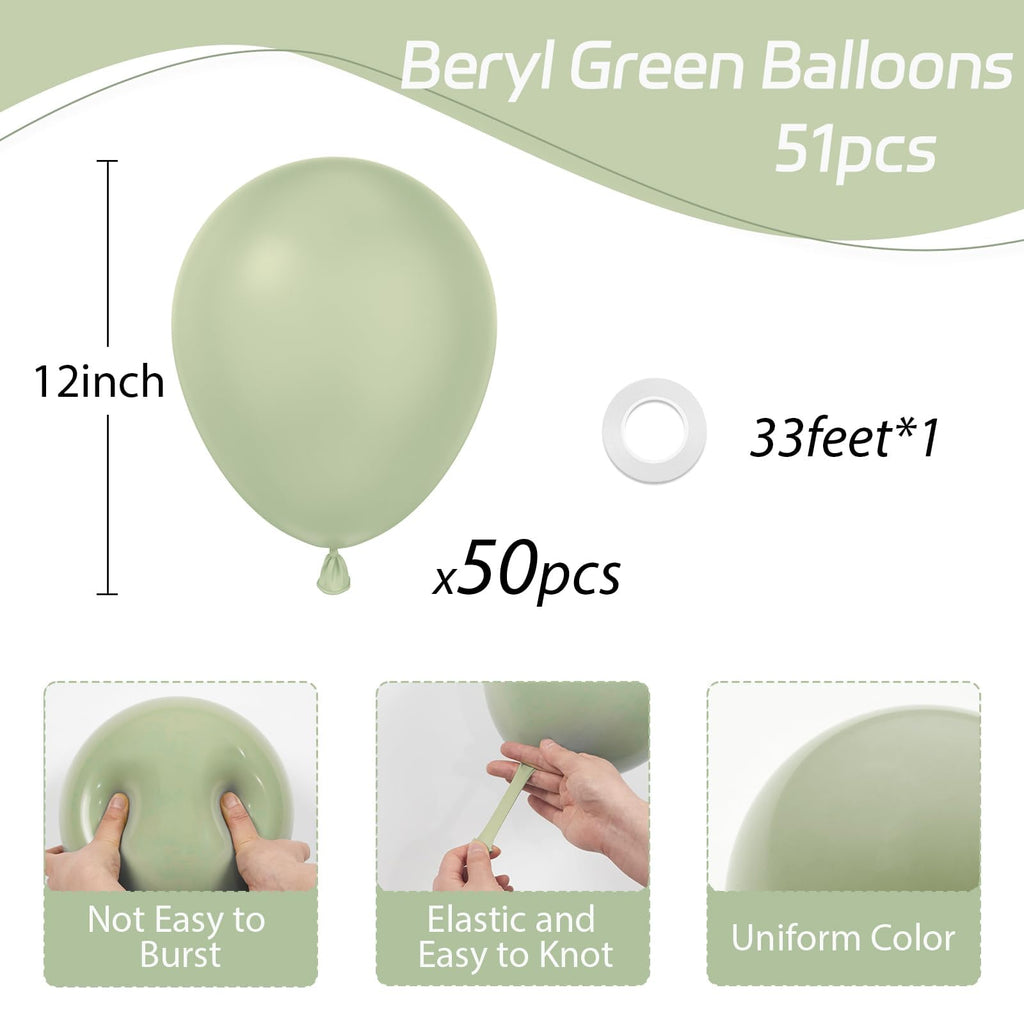 Sage Green Balloons 12in – 50ct Dusty Green Party Balloons for Weddings & Celebrations | awenztech